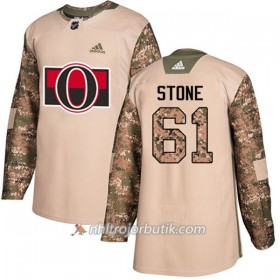 Män Ishockey Ottawa Senators Tröja Mark Stone 61 Adidas 2017-2018 Camo Veterans Day Practice Authentic